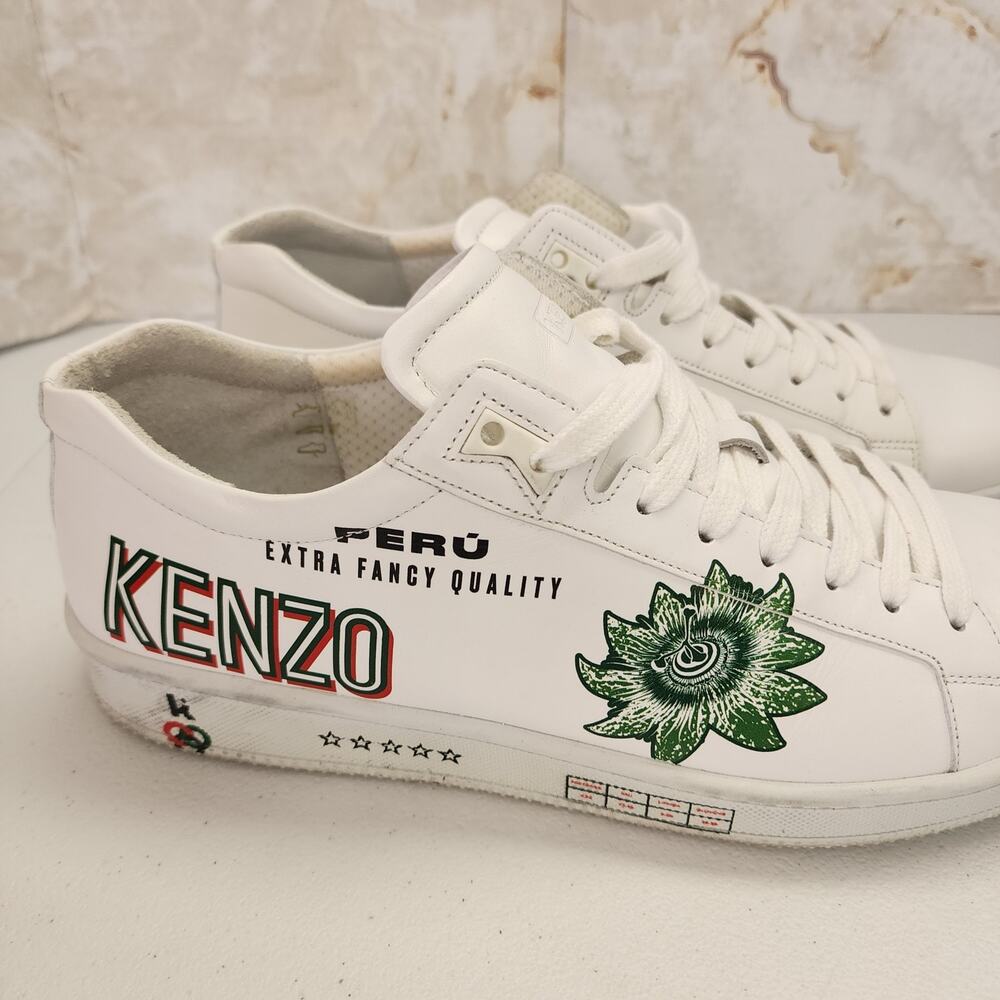 Kenzo Paris Men's Graphic Low-Top Sneakers – Size EU 45, Made in Portugal